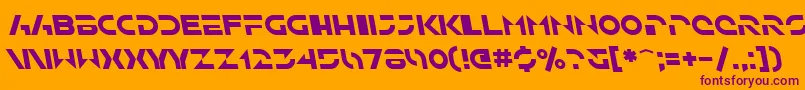 SfSolarSailerItalic-Schriftart – Violette Schriften auf orangefarbenem Hintergrund