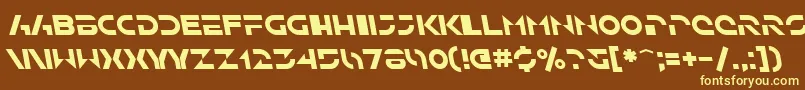 SfSolarSailerItalic-Schriftart – Gelbe Schriften auf braunem Hintergrund