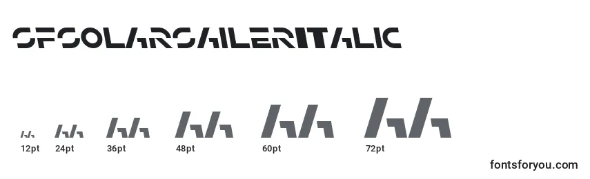 Размеры шрифта SfSolarSailerItalic