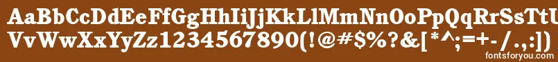 フォントCushingitcteehea – 茶色の背景に白い文字