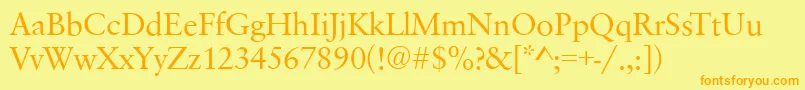 Police SavoyRegular – polices orange sur fond jaune