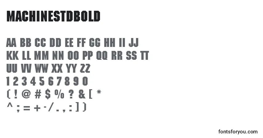 Czcionka MachinestdBold – alfabet, cyfry, specjalne znaki