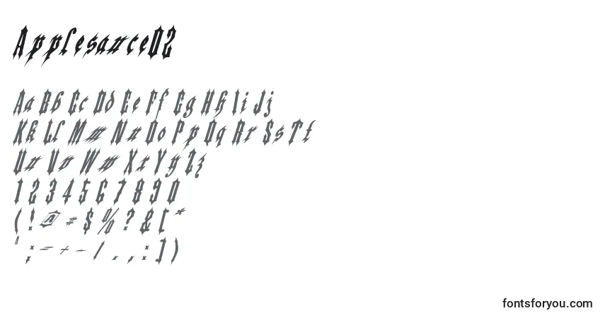 Schriftart Applesauce02 – Alphabet, Zahlen, spezielle Symbole