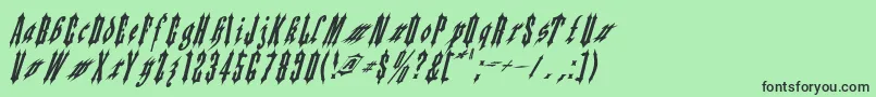 フォントApplesauce02 – 緑の背景に黒い文字