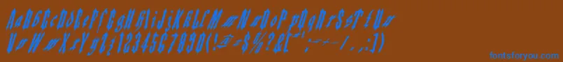 フォントApplesauce02 – 茶色の背景に青い文字