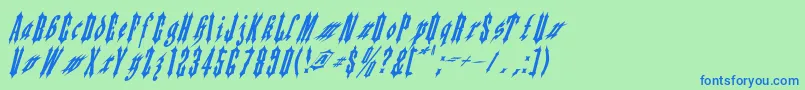 Applesauce02 Font – Blue Fonts on Green Background