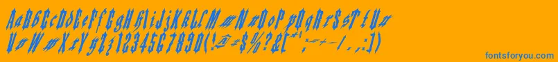 Applesauce02-Schriftart – Blaue Schriften auf orangefarbenem Hintergrund