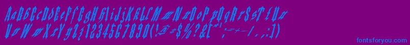 フォントApplesauce02 – 紫色の背景に青い文字