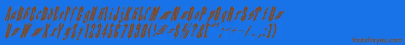 Applesauce02-Schriftart – Braune Schriften auf blauem Hintergrund