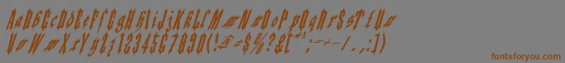 フォントApplesauce02 – 茶色の文字が灰色の背景にあります。