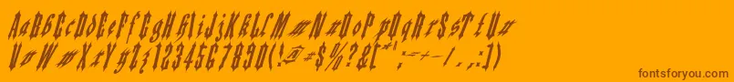 Applesauce02-Schriftart – Braune Schriften auf orangefarbenem Hintergrund