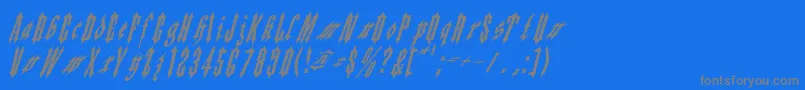 Applesauce02-fontti – harmaat kirjasimet sinisellä taustalla