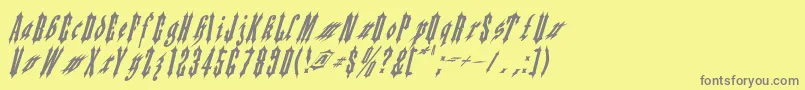 Applesauce02-fontti – harmaat kirjasimet keltaisella taustalla