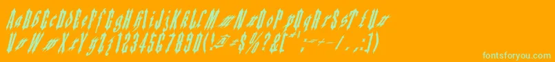 フォントApplesauce02 – オレンジの背景に緑のフォント