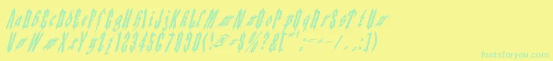 フォントApplesauce02 – 黄色い背景に緑の文字