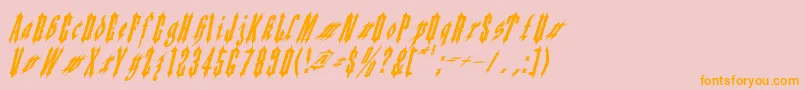 Applesauce02-fontti – oranssit fontit vaaleanpunaisella taustalla