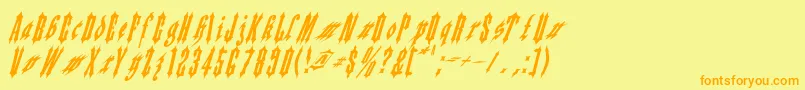 フォントApplesauce02 – オレンジの文字が黄色の背景にあります。