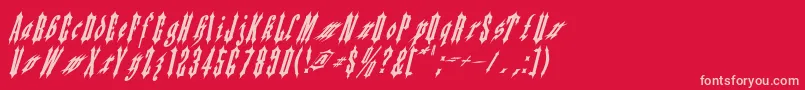Applesauce02-fontti – vaaleanpunaiset fontit punaisella taustalla