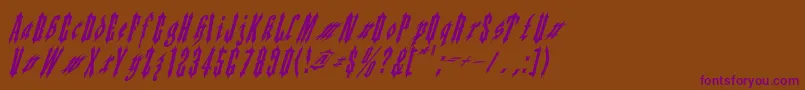フォントApplesauce02 – 紫色のフォント、茶色の背景