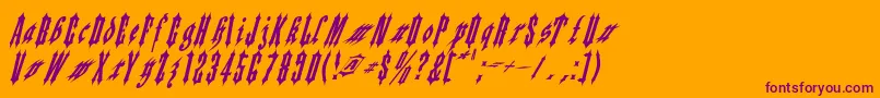 Applesauce02-Schriftart – Violette Schriften auf orangefarbenem Hintergrund
