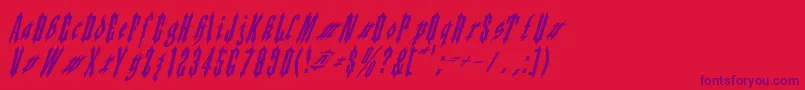 Applesauce02-fontti – violetit fontit punaisella taustalla