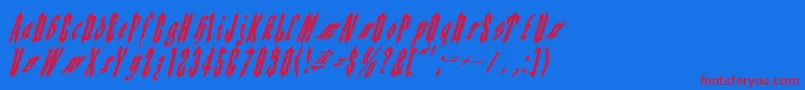 フォントApplesauce02 – 赤い文字の青い背景
