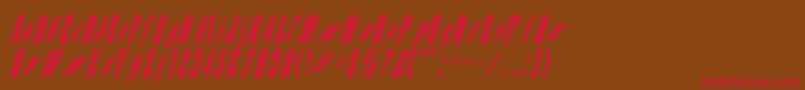 フォントApplesauce02 – 赤い文字が茶色の背景にあります。