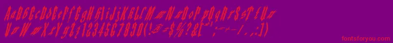 フォントApplesauce02 – 紫の背景に赤い文字