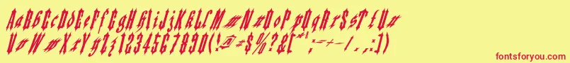 Applesauce02-fontti – punaiset fontit keltaisella taustalla