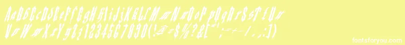 Applesauce02-Schriftart – Weiße Schriften auf gelbem Hintergrund