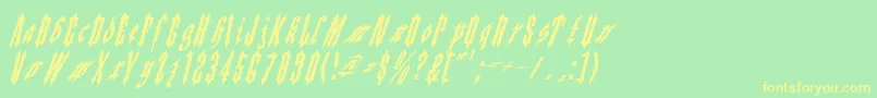 Шрифт Applesauce02 – жёлтые шрифты на зелёном фоне