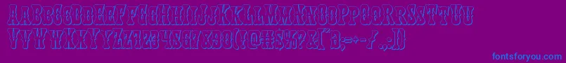 Texasranger3D-Schriftart – Blaue Schriften auf violettem Hintergrund