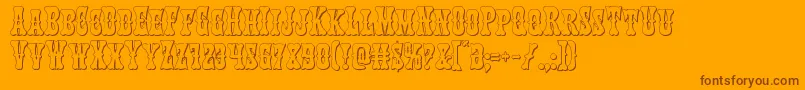 Texasranger3D-Schriftart – Braune Schriften auf orangefarbenem Hintergrund
