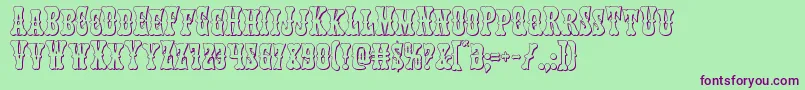 Texasranger3D Font – Purple Fonts on Green Background