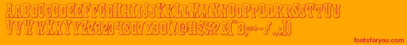 Texasranger3D-fontti – punaiset fontit oranssilla taustalla