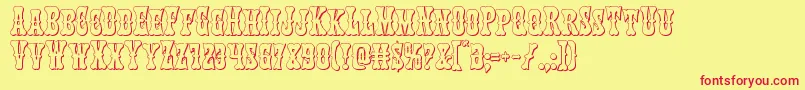 Texasranger3D Font – Red Fonts on Yellow Background