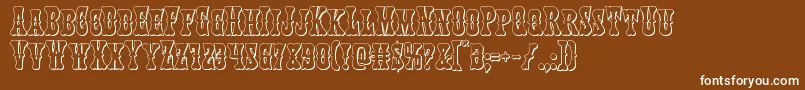 Texasranger3D-Schriftart – Weiße Schriften auf braunem Hintergrund