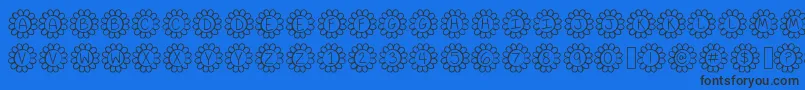 FlowerPowerThin Font – Black Fonts on Blue Background