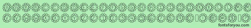 FlowerPowerThin Font – Black Fonts on Green Background