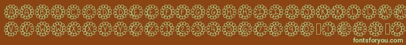 FlowerPowerThin Font – Green Fonts on Brown Background