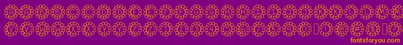 FlowerPowerThin Font – Orange Fonts on Purple Background