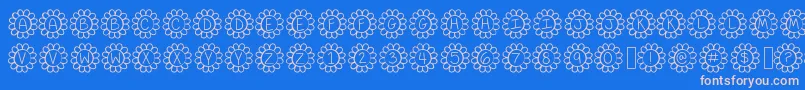 FlowerPowerThin Font – Pink Fonts on Blue Background