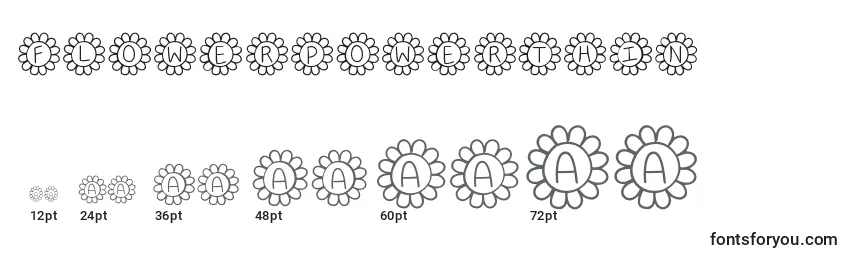 FlowerPowerThin Font Sizes