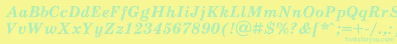 Schoolb2 Font – Green Fonts on Yellow Background