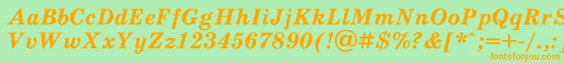 Schoolb2 Font – Orange Fonts on Green Background