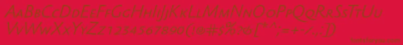 Шрифт SebastianlightscItalic – коричневые шрифты на красном фоне