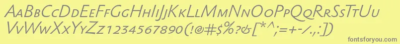 SebastianlightscItalic Font – Gray Fonts on Yellow Background
