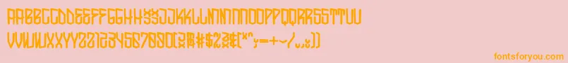 フォントSocalRegular – オレンジの文字がピンクの背景にあります。