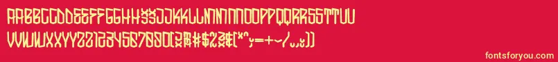 SocalRegular-Schriftart – Gelbe Schriften auf rotem Hintergrund