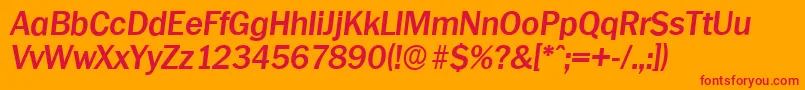 PlymouthserialBolditalic Font – Red Fonts on Orange Background